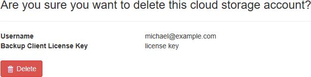 Delete Cloud Storage Account